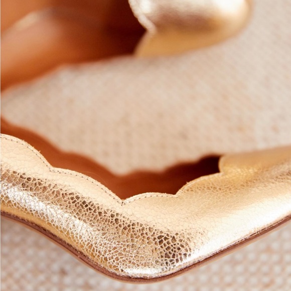 NIB Sezane High Heel Palermo Gold Heels FR 38 US 7 - Picture 2 of 10